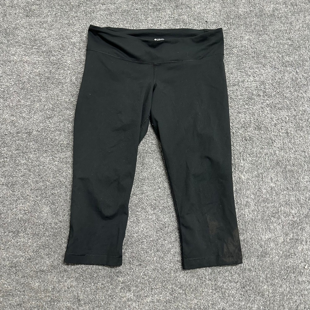 Columbia Leggings Womens Size L Black Capri Activewear Stretch Athletic 77160